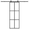 Vidaxl Sliding Door With Hardware, Esg Glass And Aluminium, 76X205 Cm