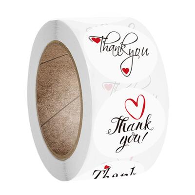 100-500Pcs Round Thank You Stickers Red Heart Labels For Wedding Pretty Gift Cards Envelope Decorate Sealing Label Stickers