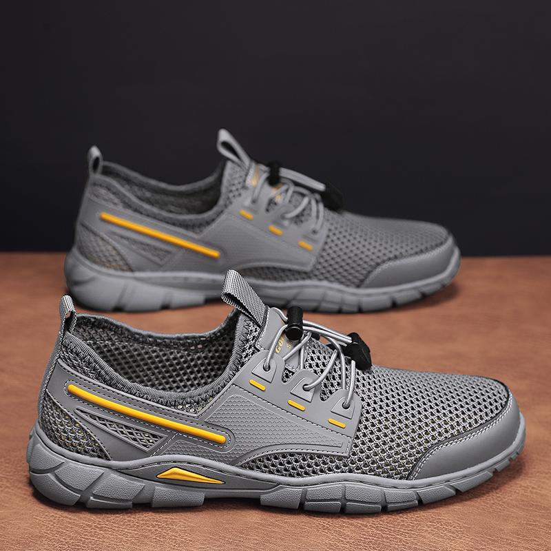 Pánská letní obuv Prodyšná síťovaná obuv Módní síťovaná outdoorová nadměrná sportovní běžecká obuv Lehká vycházková obuv pro muže