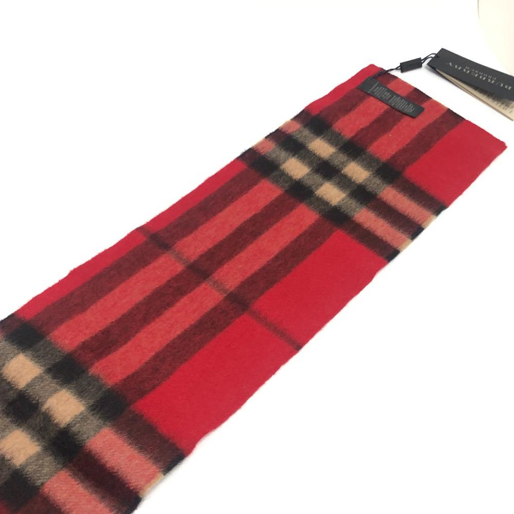 Burberry Prorsum Check Pattern Short Scarf Cashmere Red Unused