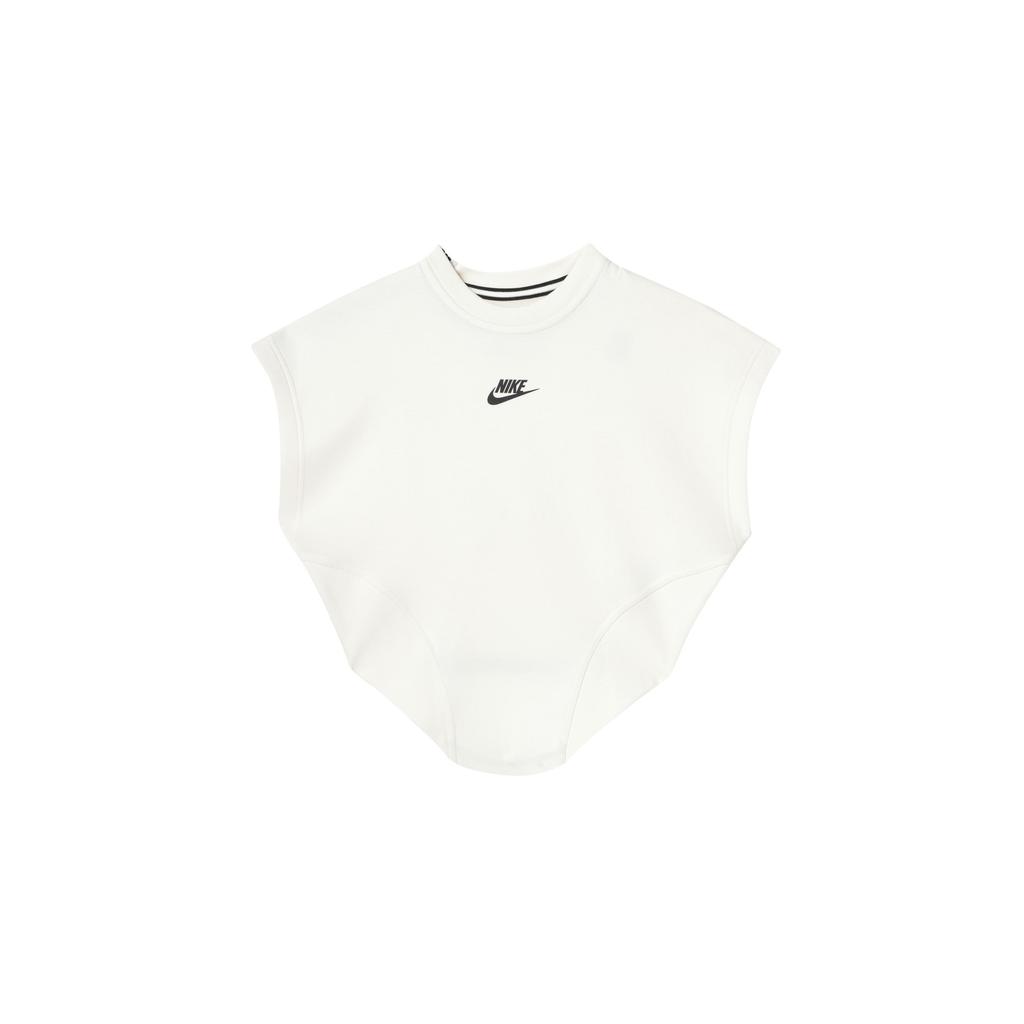 Nike Letter Logo Solid Color Casual Round Neck Short Sleeve T-Shirt Women Tops Light-Ivory Black FQ1851-110