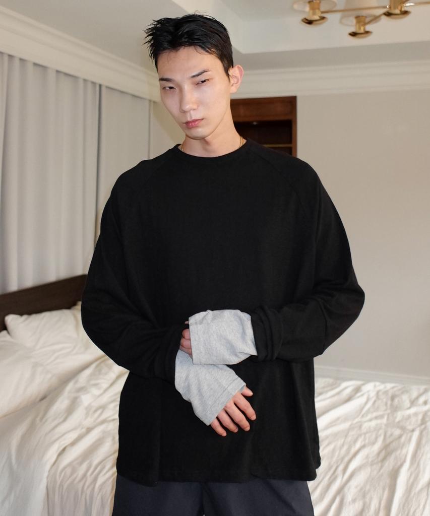 New Chief Chic D.P. Overlayer Cuff Slub Long Sleeve (Black)
