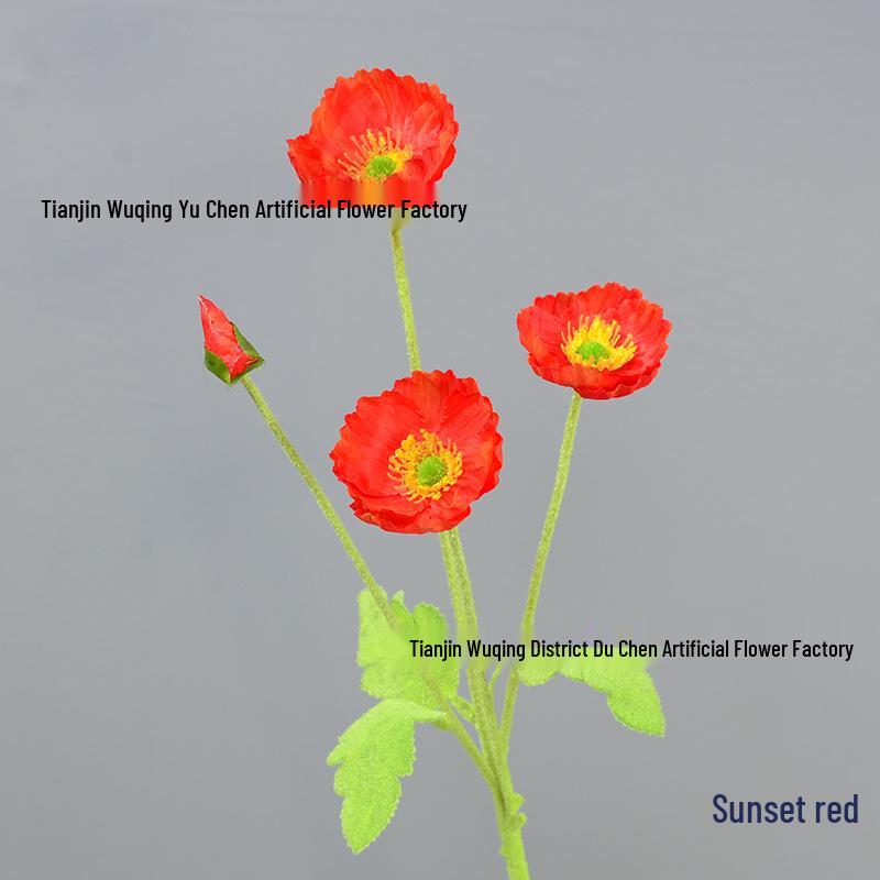 

Flocked Silk Poppy Wedding Simulation Vase Decor захід/червоний