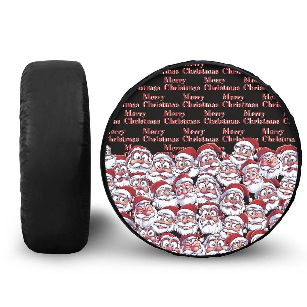 Copriruota di scorta in pelle PU personalizzabile in stile natalizio per Jeep Wrangler - Protezione antipolvere