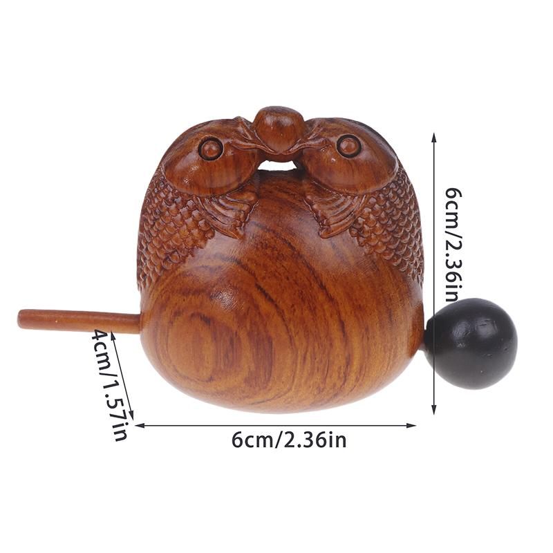 Solid Wood Tone Fish Percussion Instrument - Ideal For Buddhist Decor, Home & Temple Ornament Wooden Fish Musical Ornaments