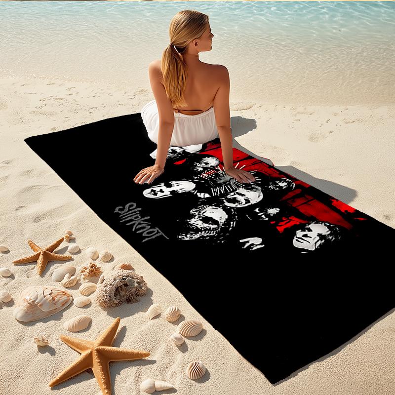 1Pc Slipknot Heavy Metal Band Beach Towel Quick Dry Multiuse For Beach Pool Gym Yoga Home Travel Christmas Halloween Xmas Gift Q1105