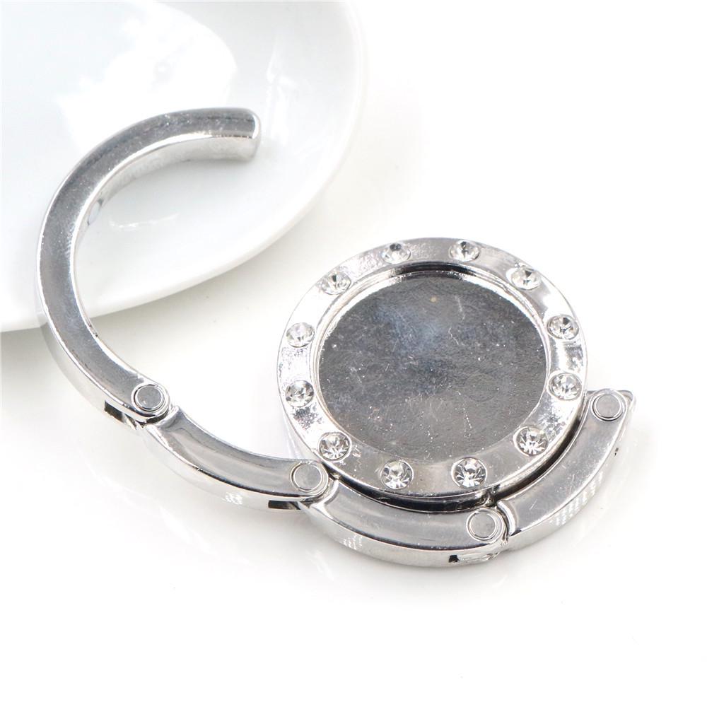 Foldable 25mm Bag Hook Table Hanger with Gemstone Base, 35g