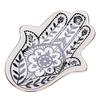 Hand-Shaped Gold Rim Ceramic Jewelry Tray with Custom Logo Design