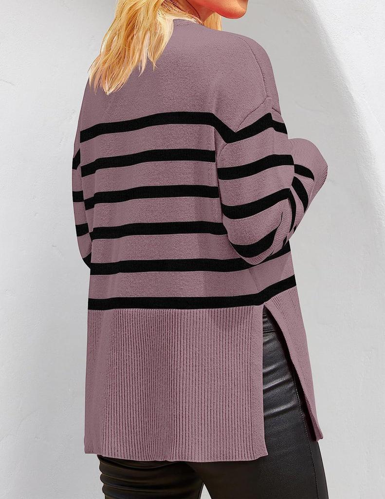 Women's Striped Knit Pullover Sweater - Autumn/Winter 2025 Collection