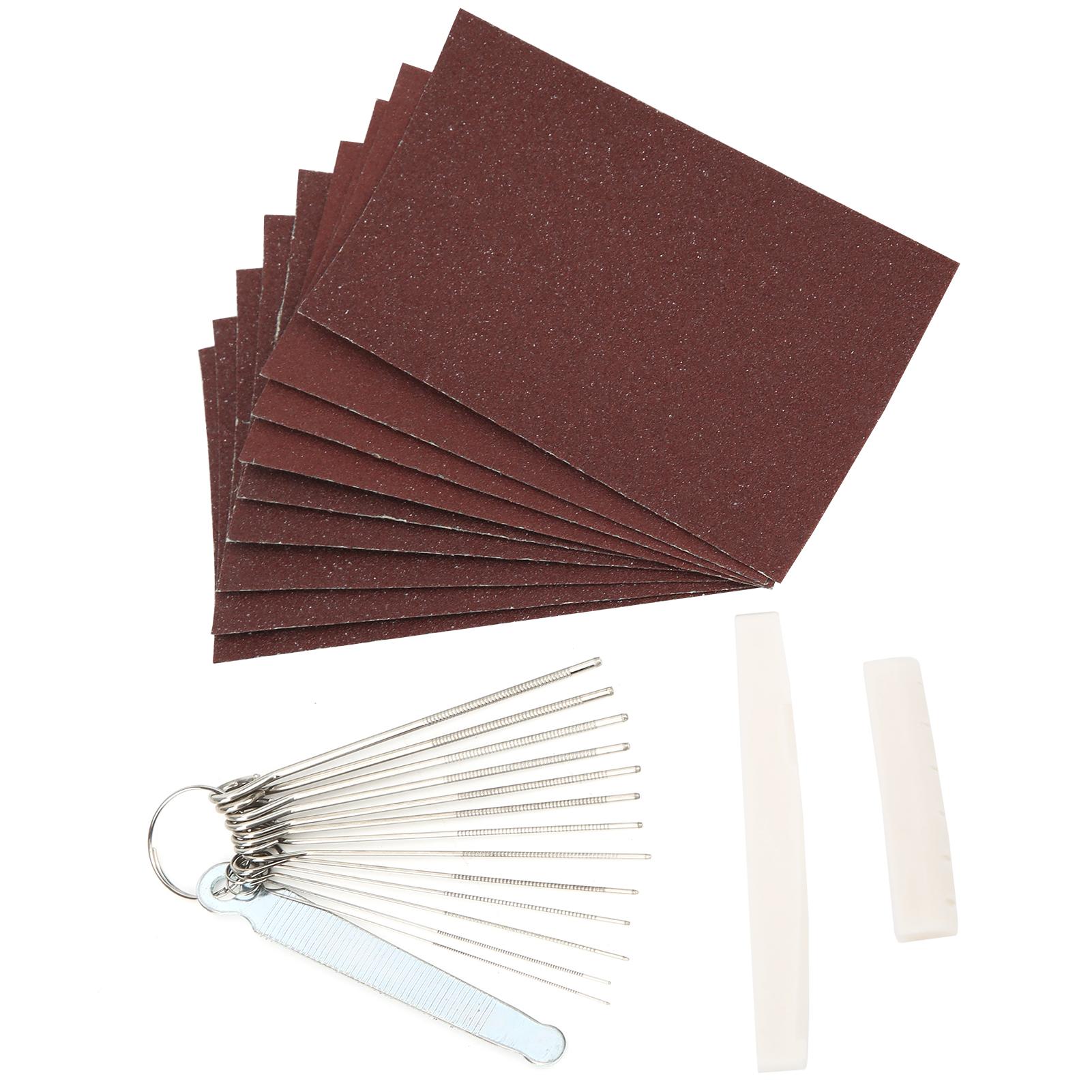 

Acoustic Guitar Files Set Bridge Saddle Nut Sand Paper for Bass Ukulele Slot Polish