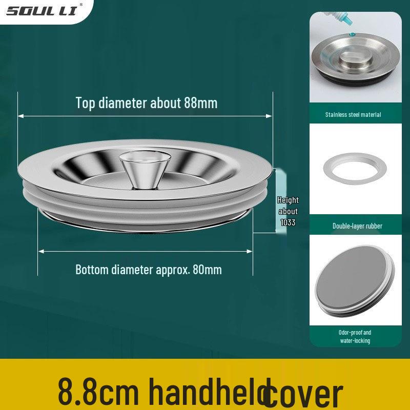 Stainless Steel Kitchen Sink Cover & Filter Screen for Dishwashing & Vegetable Washing