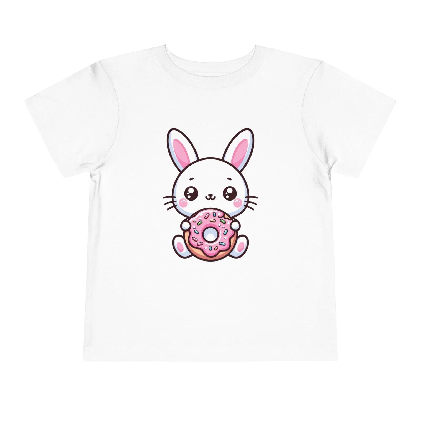 Toddler Cute Bunny Donut Shirt Kawaii Cartoon Easter Rabbit Graphic T-Shirt 4XL