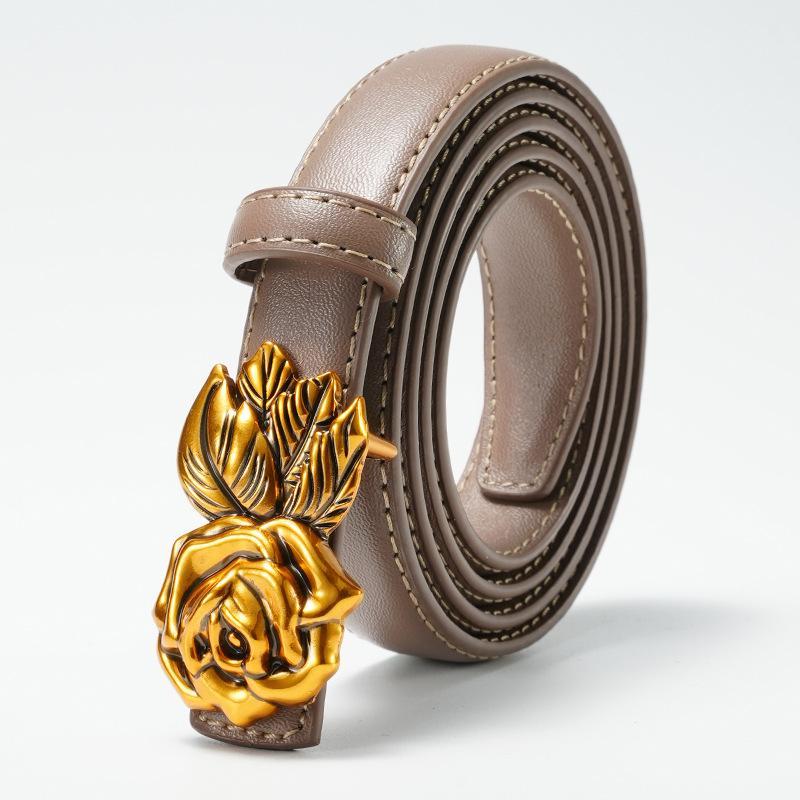 

Belts Women s Jeans Fashionable and Versatile Leather Simple Ins Style Decoration Casual Korean Thin Belt Black Trendy