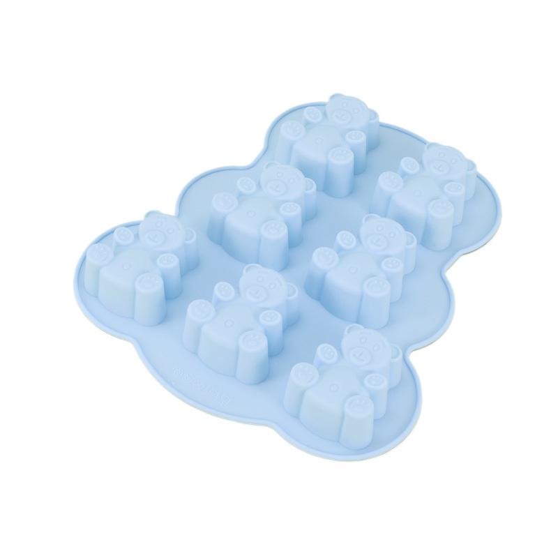 Silicone Lovely Bear Cake Mold 7 Holes Animal Cookie Mould Cold and Heat Resistant for Chocolate Candy Fondant Kitchen Supplies