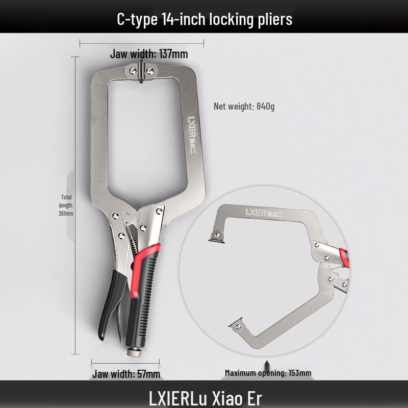 Grote multifunctionele heavy-duty C-klem tangen voor houtbewerking