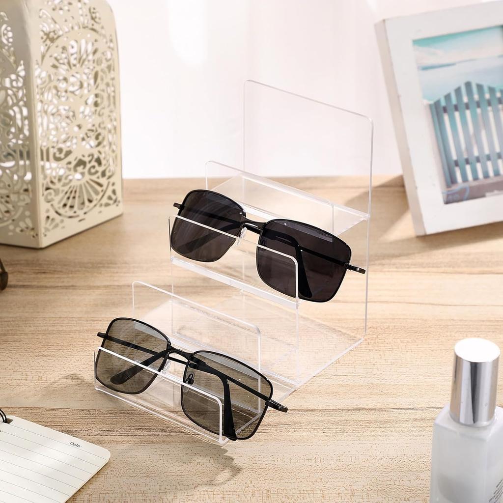 DOITOOL 4-Tier Clear Display Risers Stand: Acrylic Wallet Display Stand Holder, Clear Handbag Purse Display Stand Jewelry Display Riser Purse Handbag