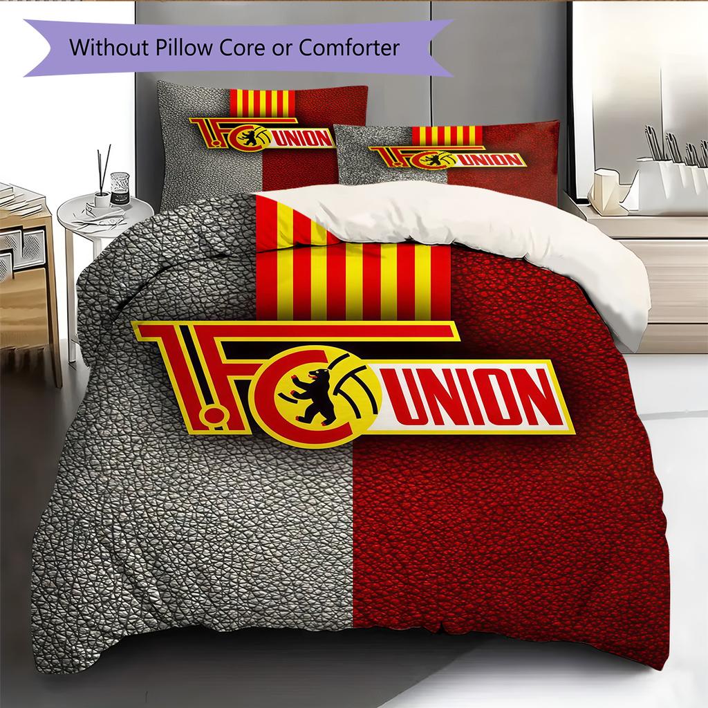 1. FC Union Berlin Muster Bettwäsche Bettdecken-Set Heimdekoration Geschenk (1 Bettbezug + 2 Kissenbezüge (ohne Füllung)).xwn
