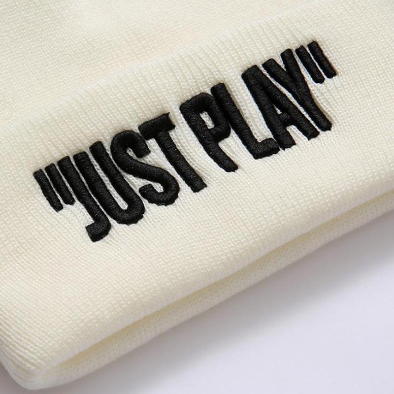 Fashion Letter Embroidery Warm Hat Knitted Cap Autumn Winter Women Men Cap