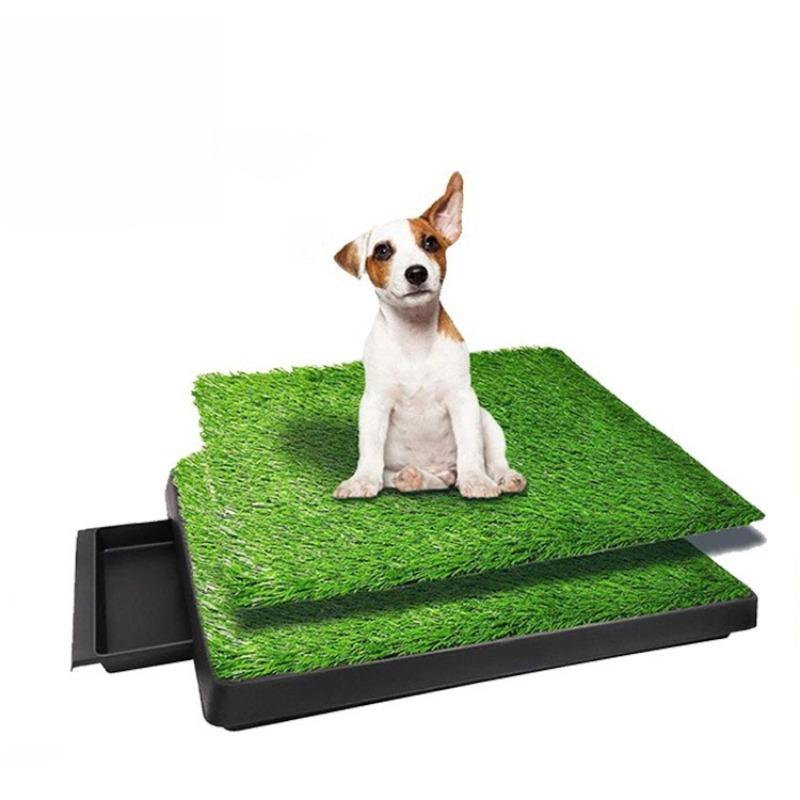 Dog Grass Toilet with Pee Pad Washable Dog Grass Pad Reusable Odor-Control for Pet Training Easy-Clean Pee Pads Non-Slip Mats