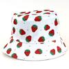 Sided Summer Double Strawberry Printed Fisherman Hat Outdoor Beach Cap Sunshade