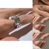 Korean Style Trendy Geometric Copper Ring For Women With Eyecatching Design Features And