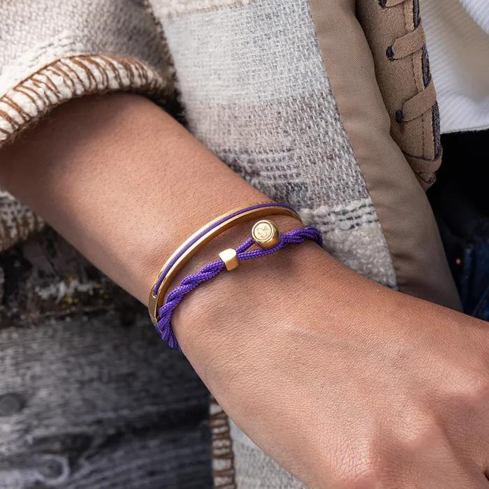 (Women's) Easy Ed Bracelet - Royal Purple X Gold