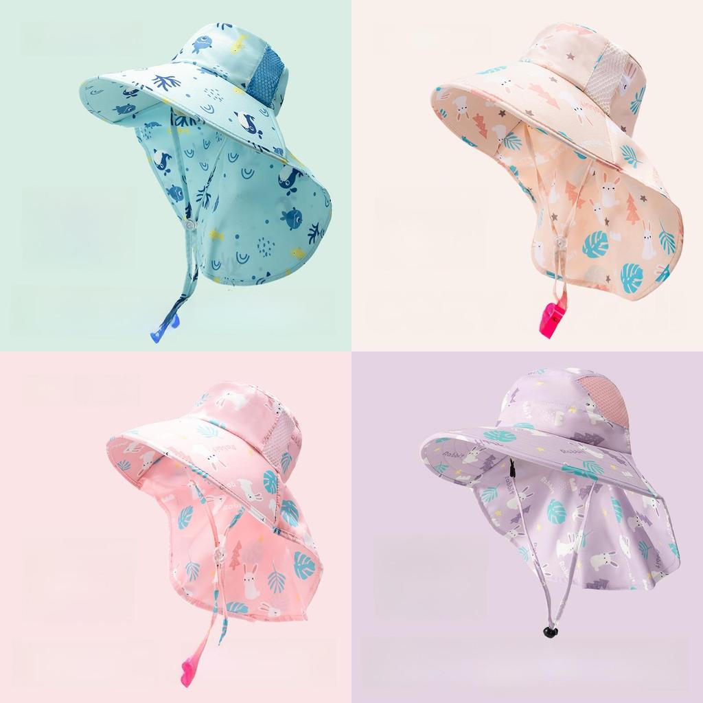 Kids Sun Protection Cap With Adjustable Fit And Wide Brim For Spring And Summer Use