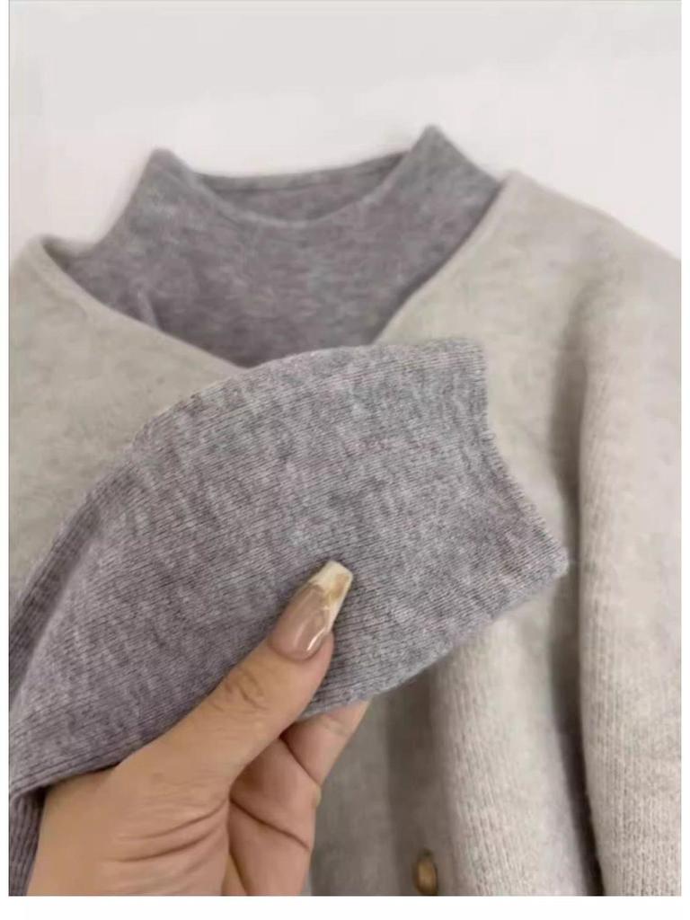 Korean Style Women's Slim Fit Semi-High Neck Sweater - Soft, Glutinous Knit Pullover for Autumn & Winter