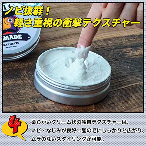 BABLO POMADE Clay Matte Pomade Hair Wax Styling Product for Men, Water-Based Hair Grease, Made In Japan
