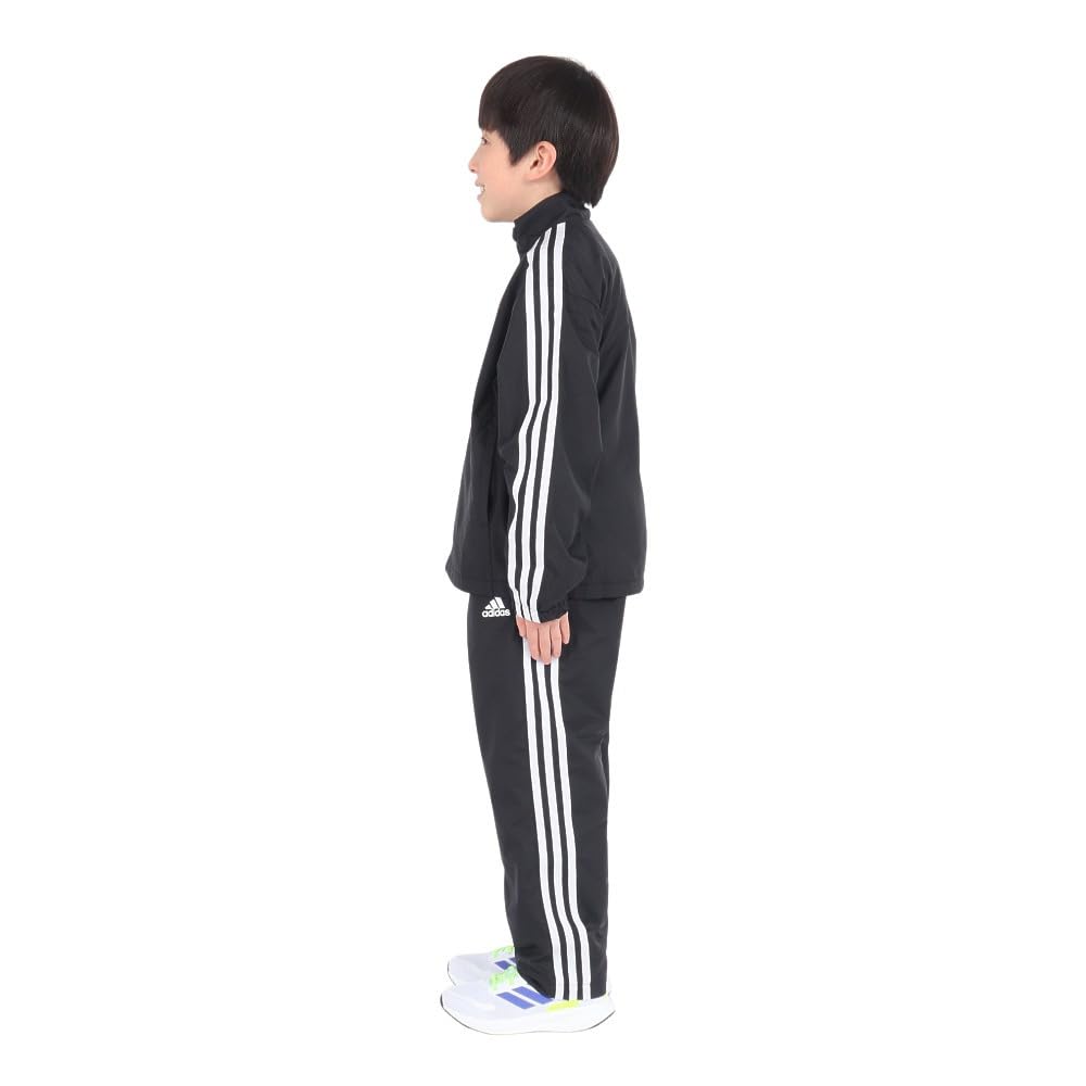 Adidas KPX97 RDY Brushed Tricot Woven Tracksuit Black J150 Kids' Must-Have Loose-Fit WIND. Color-Block Set, (JP4926)