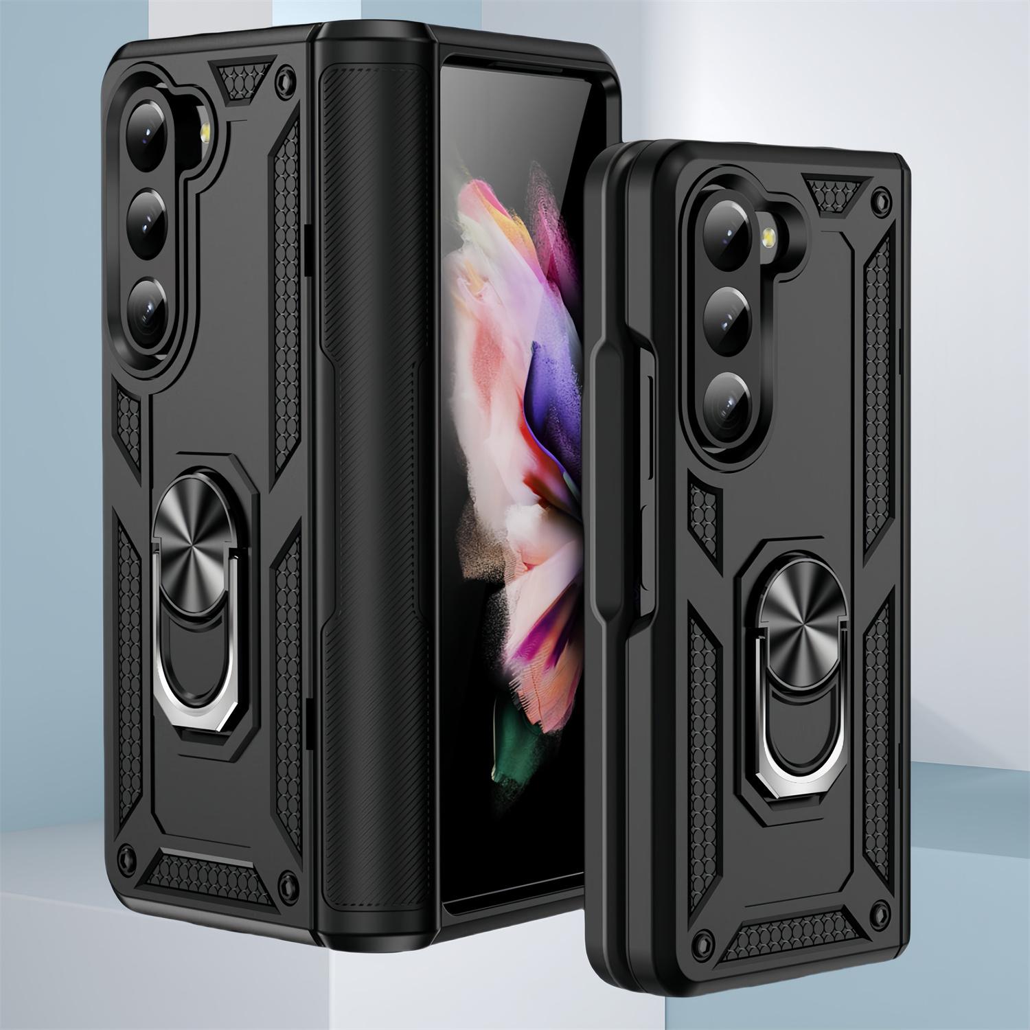 

Противоударный защитный жесткий чехол с шарниром для Samsung Galaxy Z Fold 6 5G Fold6 Fold5 Fold 5 Аксессуары для мобильных телефонов Складной чехол for Galaxy Z Fold 5 чёрный