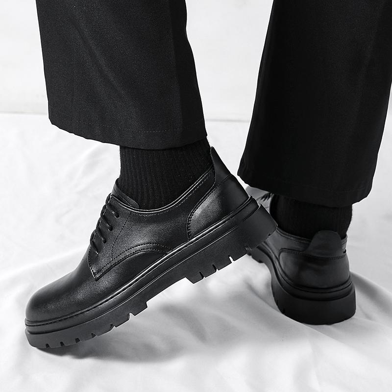 Men's Luxury casual leather shoes New Gentleman British Style Dress up party Black brown plus size Adult Derby Versatile