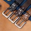 Men's Retro Vegetable-Tanned Leather Belt - Genuine Cowhide, Handmade, Casual Versatile Style