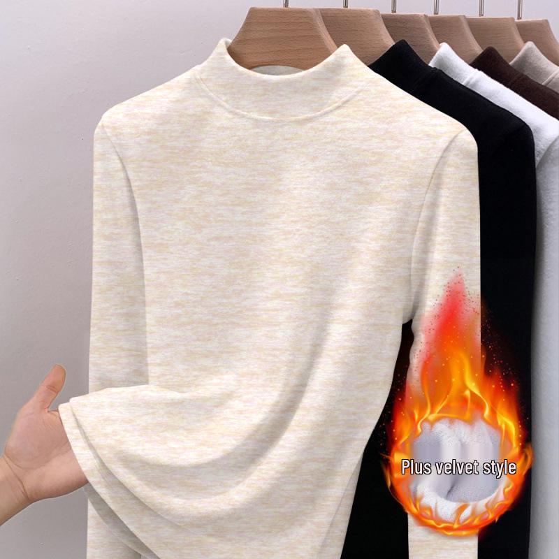 2025 Women's Plush High Neck Thick Winter Slim Fit Long Sleeve Base Layer Top