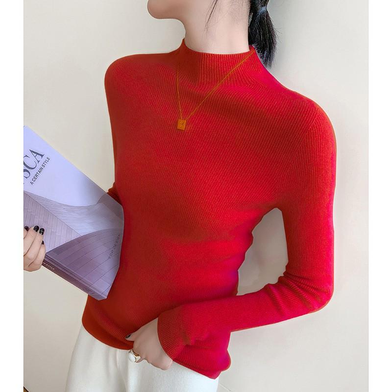 Womens Slim Fit Cashmere Wool Blend Sweater Half Turtleneck Fall Winter Versatile Basic Top