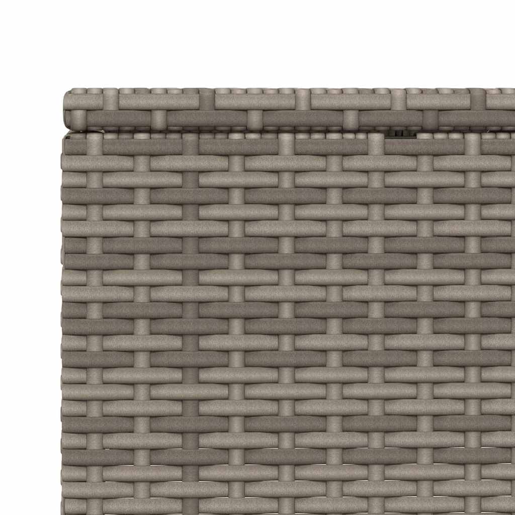 Sonnenliege mit Schwimmkissen Grau Poly-Rattan