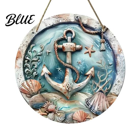 Nautical Wall Art Decorative Hanging Sign Lightweight Wooden Sign with Marine Elements