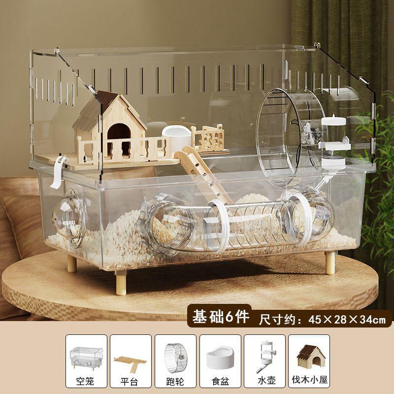 Großer Acryl Klar Hamster Villa Käfig für Syrische Gold Teddybär Luxus Lebensraum Stapelbar DIY Lebensraum Terrarium