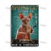 Mfoever  Artisian Funny Pet Retro Metal Sign Salem Sanctuary Cat Vintage Decorative Tin Plate Bar Pub Club Home Man Cave Wall Decor
