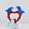 Cartoon Dolphin Statue Resin Craft Sea Animal Sculpture Lively Dolphin Figurine  Cabinet