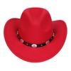 Western Cowboy Top Hat Spring And Autumn New Jazz Hat Big Brim Pentagram Belt Accessories Felt Hat Men And Women