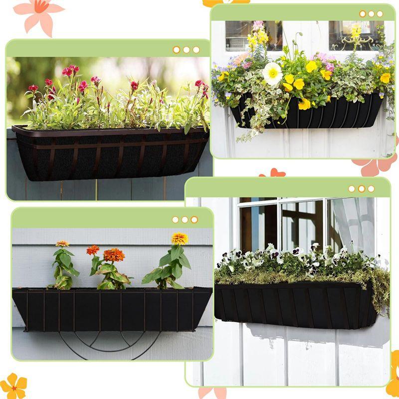 M-Modern-4Pcs 24Inch Felt Replacement Coconut Liner For Planters,Fabric Liners For Hanging Baskets,Rectangle Planting Container