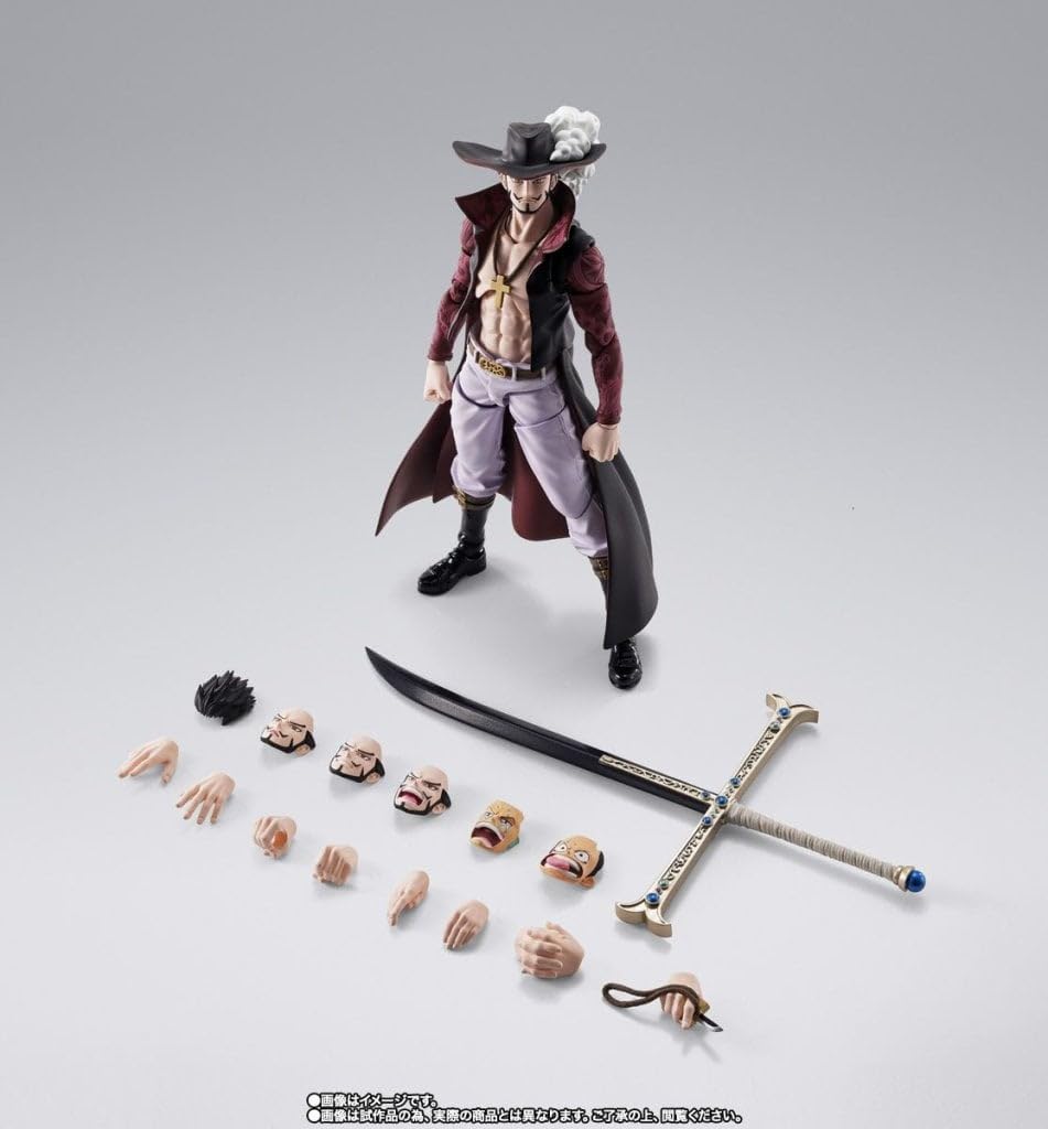 TAMASHII NATIONS One Piece Dracule Mihawk PVC ABS Painted Figure - - S.H.Figuarts -Hawk-Eye- & (Approx. 165mm)