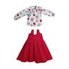 Rakulifey Blythe Outfit Camicia a Maniche Lunghe (Rosso) e Set gonna con bretelle (Set di Abbigliamento Neo Blythe, Compatibile con Obitsu 24, Set da 2 Pezzi)