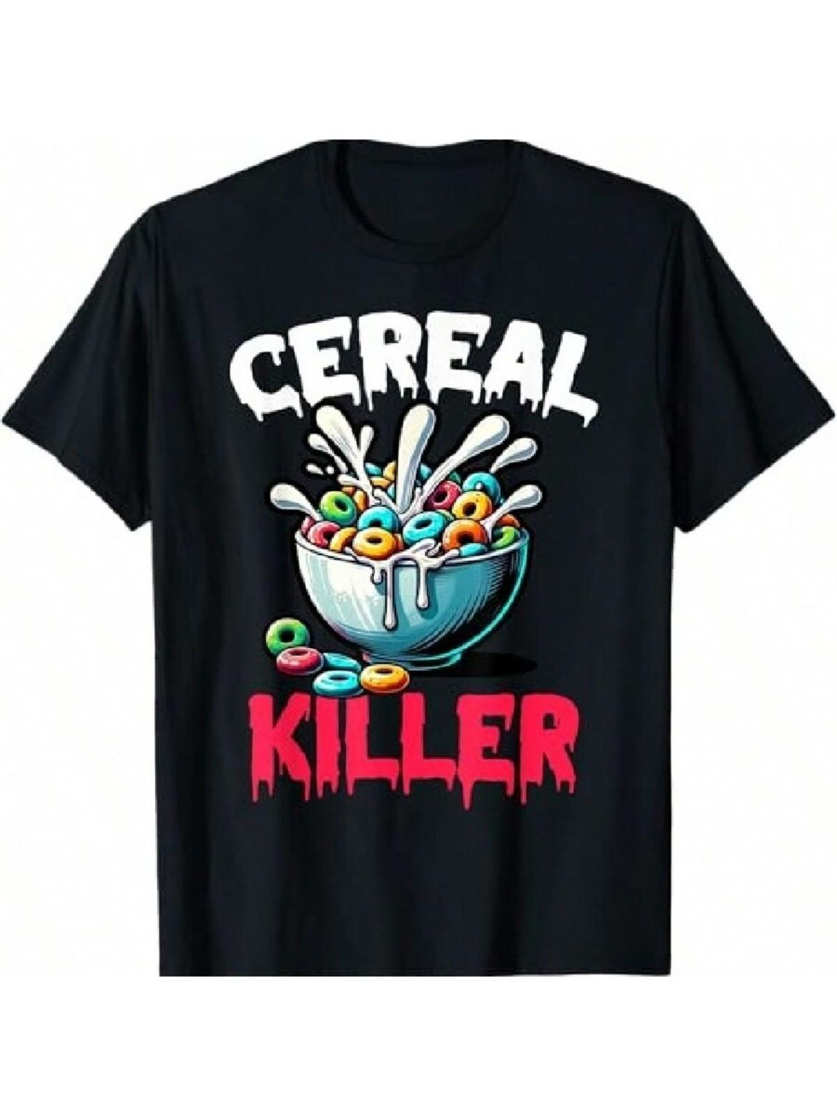 Cereal Killer Funny Adult Humor Print T-T-Shirt XL
