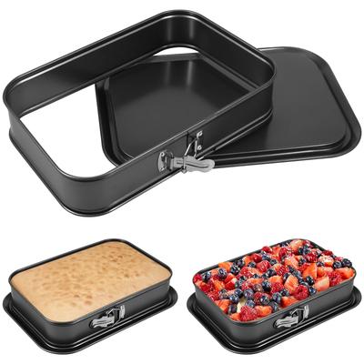 Springform Pan Non-Stick Cheesecake Baking Pan Leak-Proof Rectangle Cake Lock Making Pan with Removable Loose Base for Kitchen
