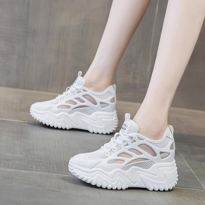 Casual women's shoes breathable mesh dad shoes autumn new lightweight thick-soled small height-increasing sneakers