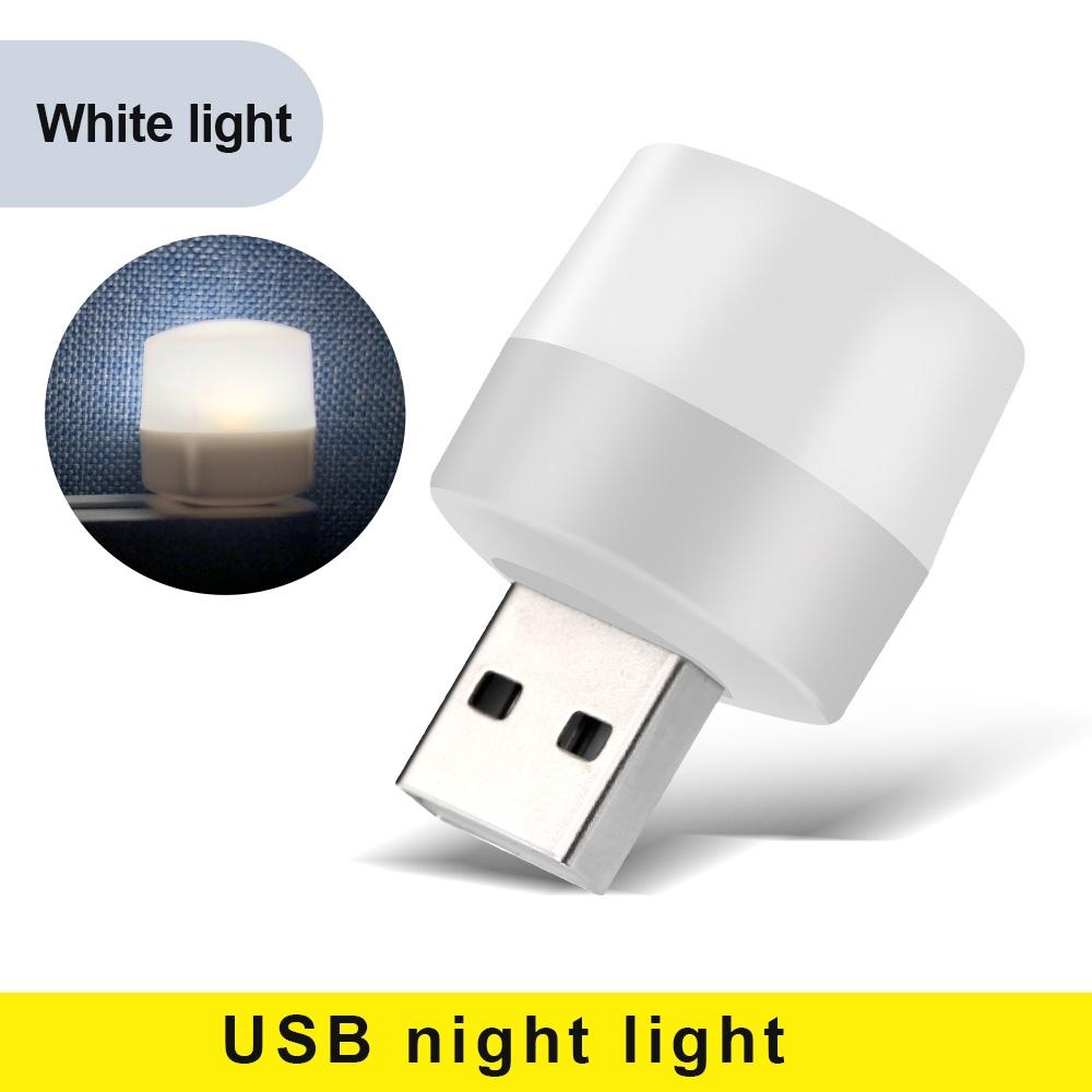 1PC Small Round Night Light Mini LED Night Light USB Plug Lamp Power Bank Charging USB Book Lights LED Reading
