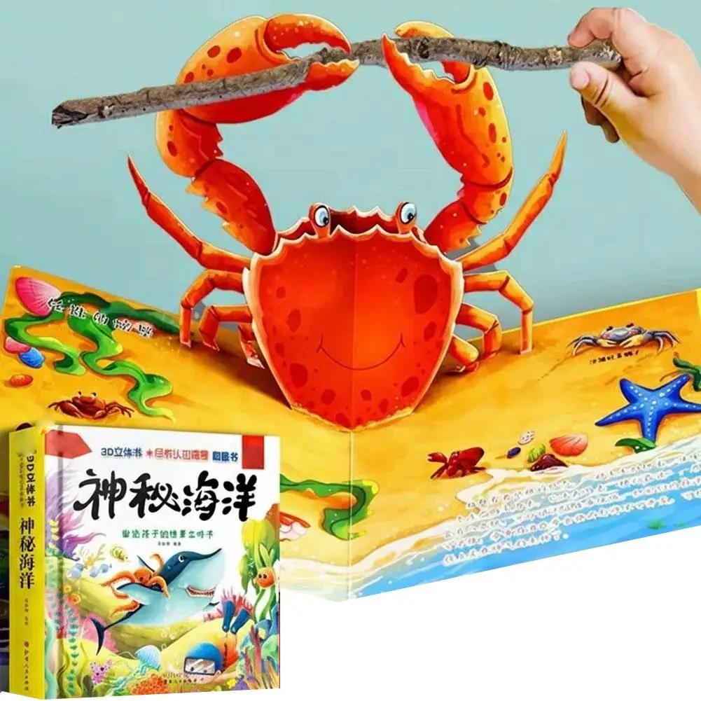 Kids Childrens Kids Childrens' Interesting 3d Books For Animal Friends, 3d Flipping Books For Puzzle Enlightenment Bedtime Reading Animal-theme J0c9