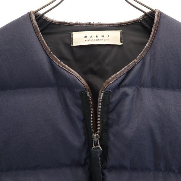 Marni Feather Down Coat 44 Navy System Sleeve Change Women Used